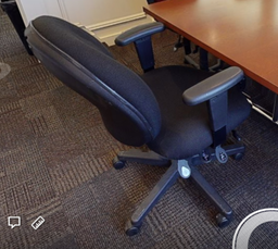 [#B13-4] Task chair wih arms, blk