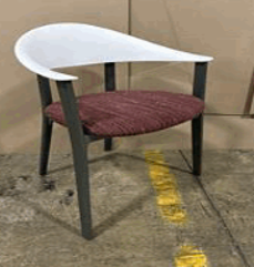 [#B8-25] Zones Arm Chair, 4-Wood Legs, Plastic Back