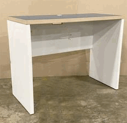 [#C4-48] Hub Table, Single Sided, Cord Drop Modesty, Mock Up, 52Wx24Dx42H