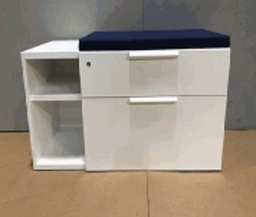 [#D5-58] Credenzas, Unit Assembly Credenza, HAB Mockup, Open Shelf, Box/File, Cushion Seat, 41.75Wx21Dx22H