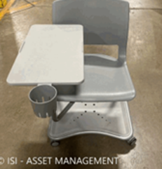 [#B12-73] Teknion, Variable HybrED Chair - w/Storage Tray, Unhanded Worksurface Tablet, With Cup Holder, Not Upholstrd