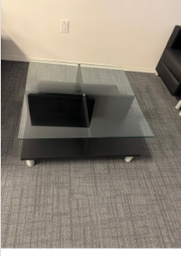 [#C11-9] SQUARE GLASS TABLE 