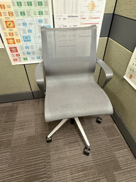 [#B8-30] Blue Rolling Side Chair (same model of photo but in blue)