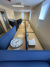 [#E10-99] Standing Station Desks with Fabric Panel Dividers