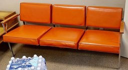 [#B7-9] Orange 3 seat couch