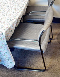 [#B8-12] Grey metal guest chair