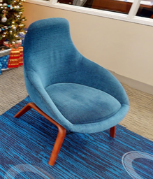 [#B12-4] Blue lounge chair