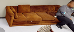 [#B12-6] Brown 3 seat couch