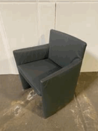 [#B12-7] Posa Chair - (Gray) leather