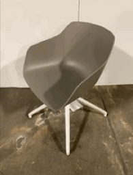 [#B12-9] Kuskoa Bi Desk Chair 4 Star White Base (Grey)