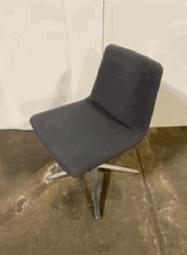 [#B8-14] Cosmos Side Chair w/ 4 Star Polished Chrome Swivel, (Dark Gray) Fabric