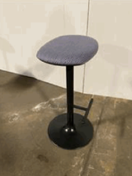 [#B1-21] ROUTES STOOL BLACK BASE AND GREY SEAT 