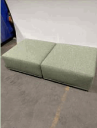 [#B2-23] Borough Square Bench (Green) Sectional 2pcs