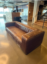 [#B7-10] Ribbed Pleather couch