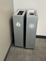[#G4-21] Grey metal recycling bin