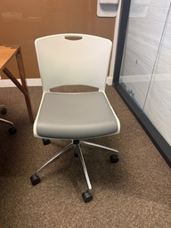 [#B8] Plastic with pleather seat chairs in assorted colours