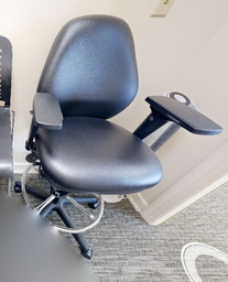 [#B13-8] Blue adjustable teller task chair