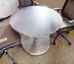 [#C4-17] Round steel meeting table