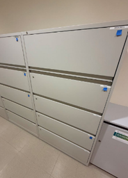 [#D12-17] 5 -DRAWER METAL LATERAL FILE CABINETS  18"D X 36"W (GRAY)