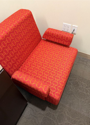 [#B12-24] LOUNGE CHAIR (RED W/YELLOW PATTERN