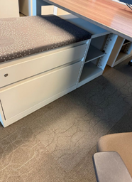 [#A1-46] WORKSTATION METAL LOW STORAGE 30"W BOX, FILE LATERAL W/CUSHION TOP &amp; CUBBIE COMBO 