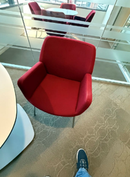 [#B12-59] MEETING CHAIRS  RED FABRIC - 4 LEGGED