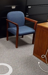 [#B9-5] Blue Fabric Guest Chair