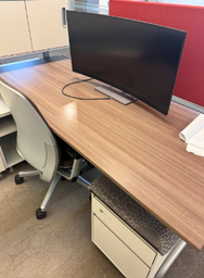 [#J2-70] WORKSTATIONS - 24X72 DESK W/ 2 DRAWER LAT &amp; CUBBIE COMBO &amp; BUILT IN OVERHEAD