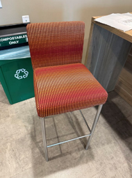 [#B1-66] CAFÉ' STOOL ( RED/WHITE STRIPED)