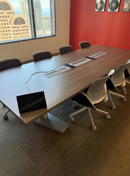 [#C6-68] WOOD GRAIN 48" X 120" CONFERENCE TABLE W/POWER