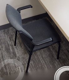 [#B8-6] Blk guest chair, metal