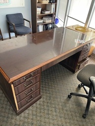 [#E4-51] Traditional Wood Desk - 2Ped/Drawer 6'