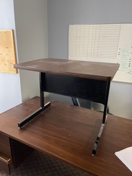 [#C11-68] Metal Base, Wood Top Side Table - 4 Sided 3'