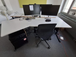 [#E6-110] Desk - L-Shape - White