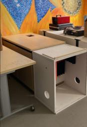 [#C11-5] Rolling Table with Wooden Top