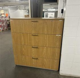 [#L1-29] 4 Drawer Tall Wooden Cabinet (Brown)