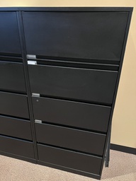[#D12-Picture #63] Black 5 drawer lateral file cabinets