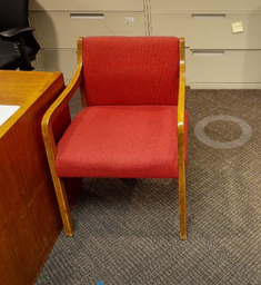 [#B9-45] Red guest chair wood