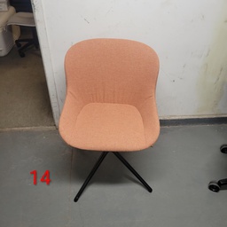 [#B8-14] Coral Pink Fabrid Swivel Dining Chair