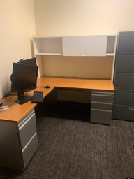 [#E6-25] 72 in sq L-Shaped w/hutch