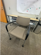 [#B8-9] BROWN SIDE CHAIR W/WHEELS