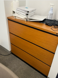 [#D8-39] 3 DRAWER WOOD FRONT FILE