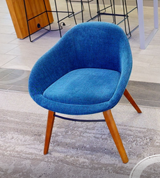 [#B12-4] Blue lounge chair