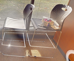[#B1-6] Blk with back barstool