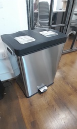 [#G4-42] Brushed steel double recycle bin