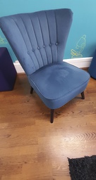 [#B7-43] Blue velvet button back sofa chair