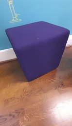 [#B11-47] Purple fabric soft cube pouffe seat