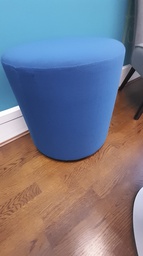 [#B11-48] Blue fabric soft round fabric pouffe seat