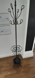 [#L1-57] Black metal ornate coat stand