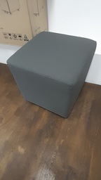 [#B11-62] Dark grey fabric soft cube pouffe seat